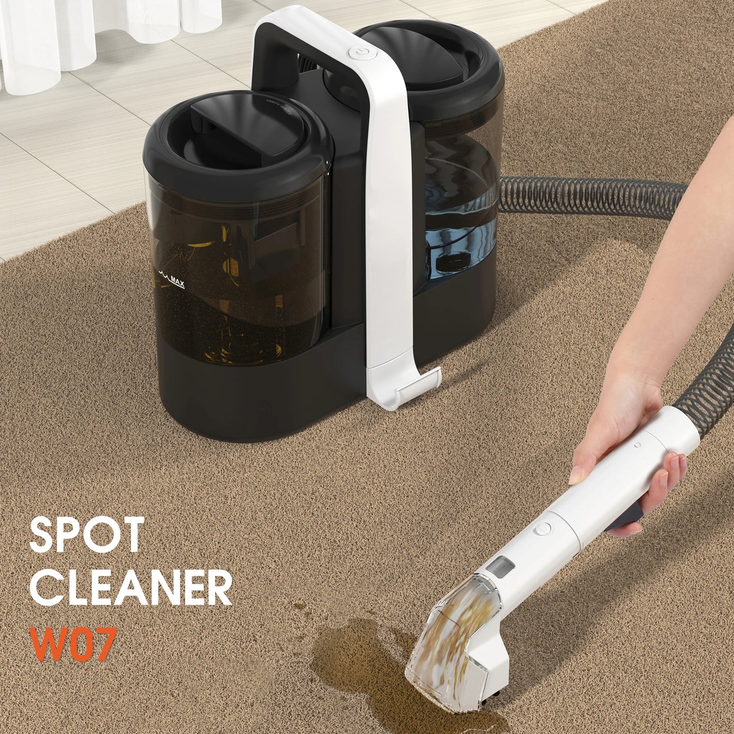 Mamnv Spot Cleaner 600/450W 15/11KPa Handheld Carpet Cleaner for Sofa Curtain Spray Suction Integrated Machine Clean Machine