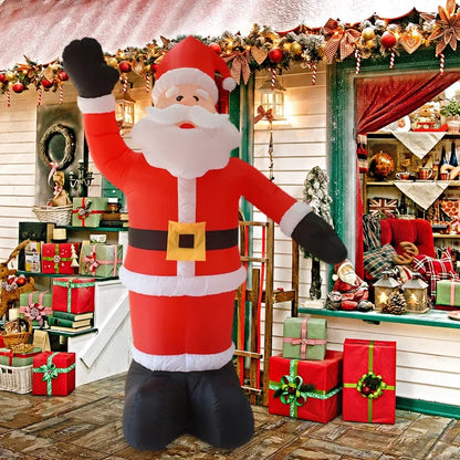 Santa Claus Inflatable Decoration Suitable for Home Outdoor Christmas Elk Pulling SleighSnowman Decoration Courtyard Garden Arch