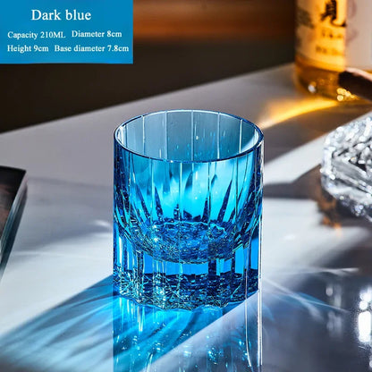 Home Wine Glass Engraved Thick Whiskey Glass Crystal cup Light Luxury Premium Star Mang Glass Beer tumbler