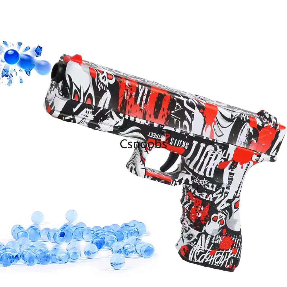 Manual G17 Gel Blaster Toy Gun With Laser Soft Bullet Airsoft Pistol Outdoor Sports CS Game Weapon for Children Gift