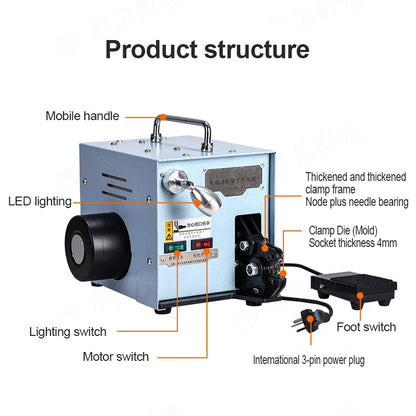 60W Terminal Crimping Machine YQ-02A 220V /110V 50Hz Electric Cold Pressing Crimping Pliers Jaw Pressure Adjustable