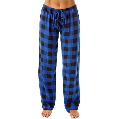 Women Christmas Pajama pants Autumn Winter Plaid Printed Pants Fashion Casual Wide Leg Pants Clothing Streetwear