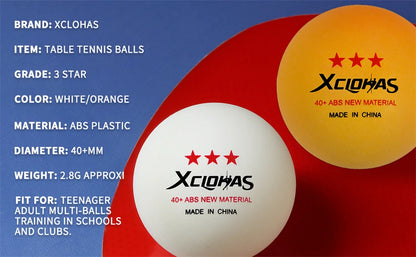 XCLOHAS Advanced Table Tennis Training Balls D40+ ABS Plastic Ping Balls with Seam for Outdoor Indoor Games