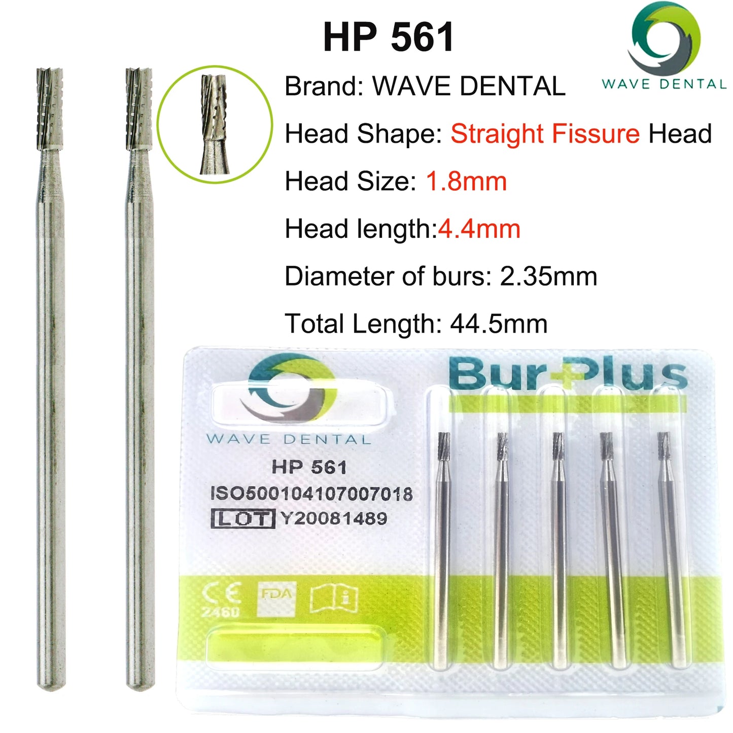 WAVE Dental Burs Tungsten Carbide Bur Dentistry Drills Bits Dental Strawberries HP Cutter Dentist Tools