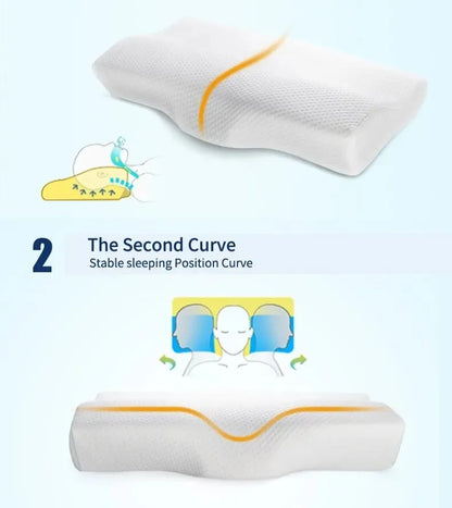 1 pc Memory Foam Bed Orthopedic Pillow Neck Protection Slow Rebound Memory Pillow Butterfly Shaped Health Cervical Neck