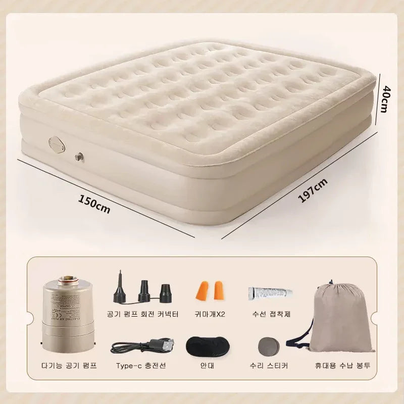 Camping Inflatable Mattress Built-in Pump Thicken Mat For Tent Bed Sleeping Pad Picnic Blanket Travel Air Mat Camping Equipment