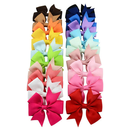 10pcs/lot Baby Girls Hair Bows Hairpins 3.2" Grosgrain Ribbon Pinwheel Toddler Clips Children Kids Accessories Gifts Photo Props