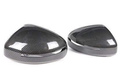 Mirror Cover For Audi TT TTS TTRS MK2 (8J) R8 (42) 2007-2014 Carbon Fiber Look/Gloss Black Exterior Rear View Cap Replacement