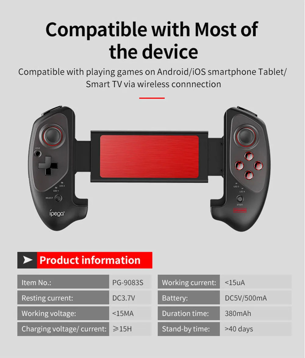 Ipega PG-9083S Gamepad Bluetooth Wireless Joystick for Android IOS MFI Games TV Box Tablet ipad Stretchable Controller HandHeld