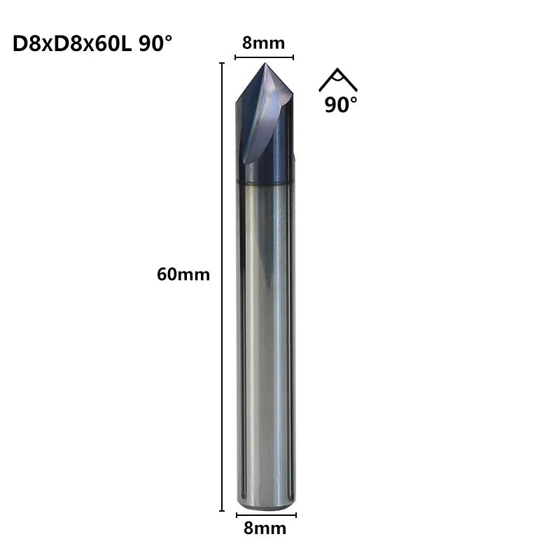 3 Flute Chamfer Milling Cutter 60/90/120 Degrees CNC Router Bit 2-12mm Carbide Chamfering End Mill CNC Engraving Milling Tool