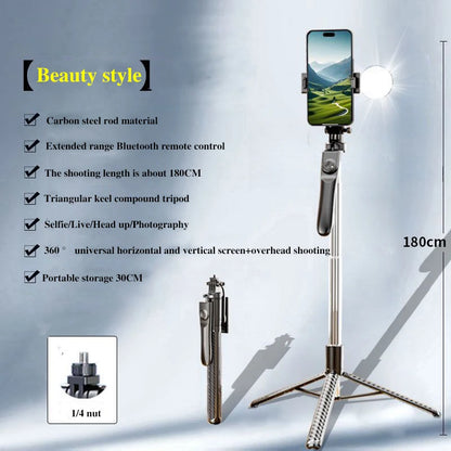 Selfie Stick Travel Portable Mobile Phone Selfie Stick Artifact 360 Degree Universal Axis Rotating Landing Tripod ﻿