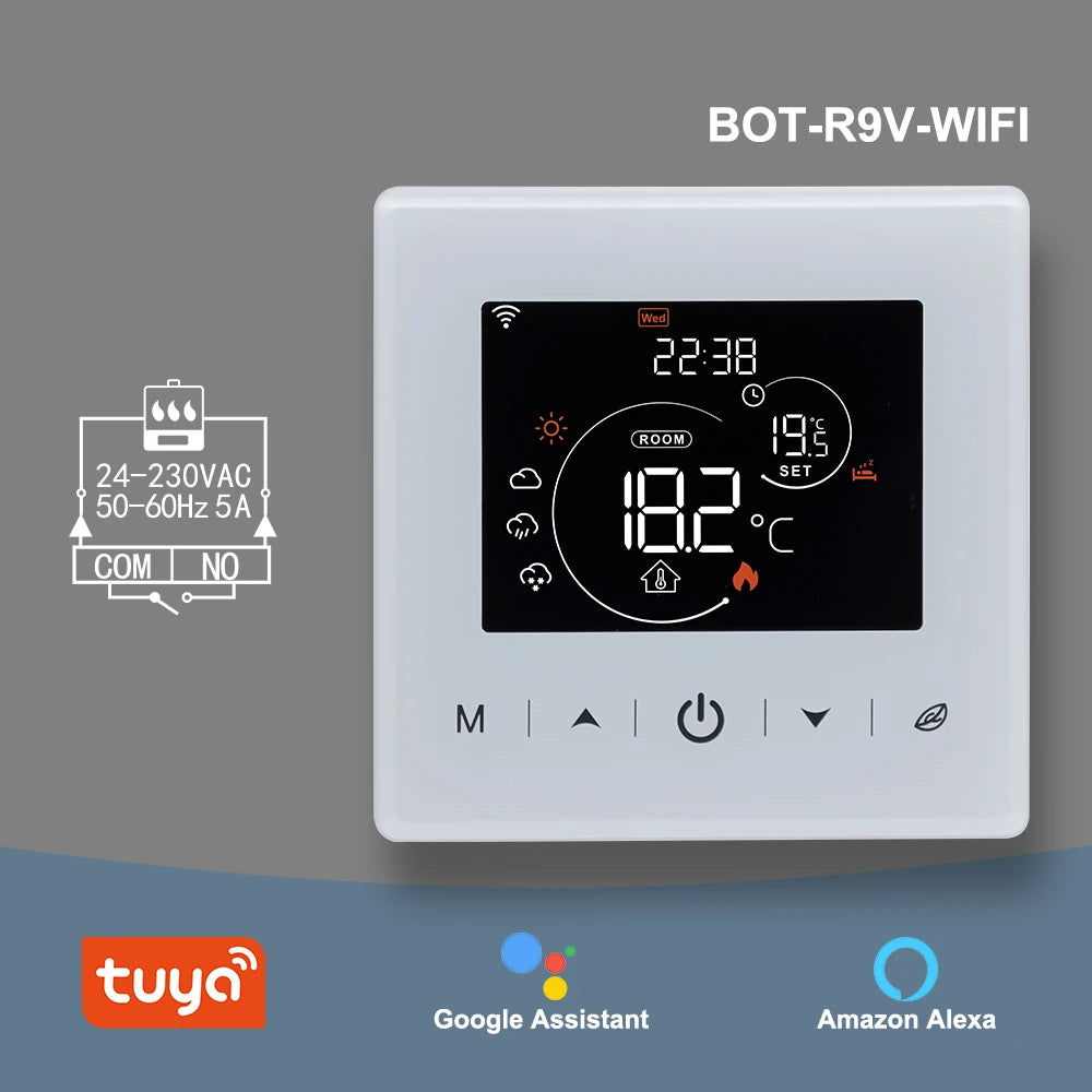 Beok Wifi Heating Battery Thermostat Smart Life Gas Boiler Thermoregulator Smart Home with Alexa Google Home