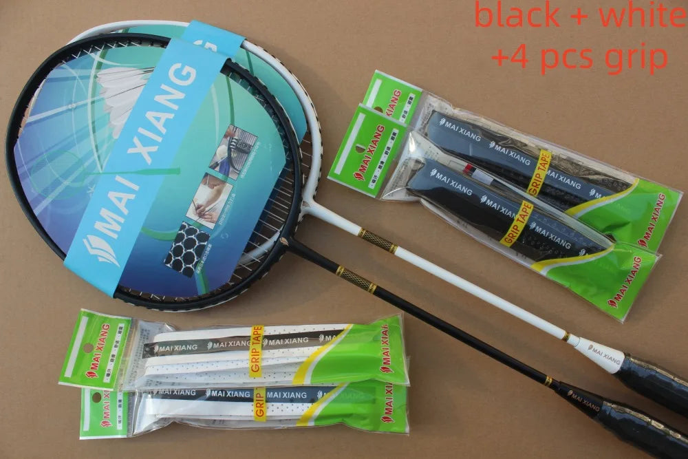 2pcs  MAI XIANG Composite Carbon badminton rackets novice training badminton racquet