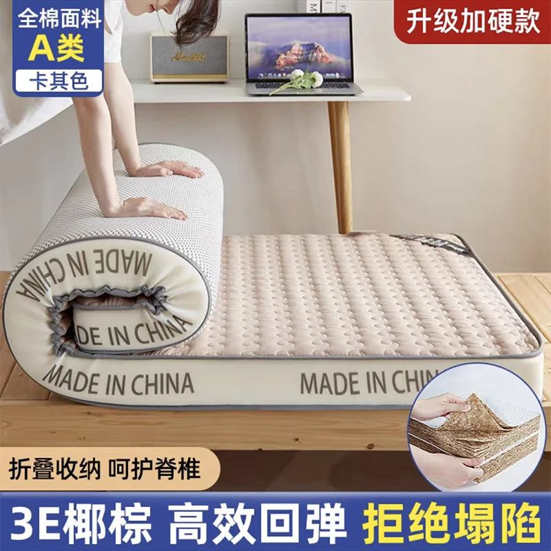 Cotton coconut mattress soft cushion latex household thickened spine protection soft mat tatami sponge mat for rent room special