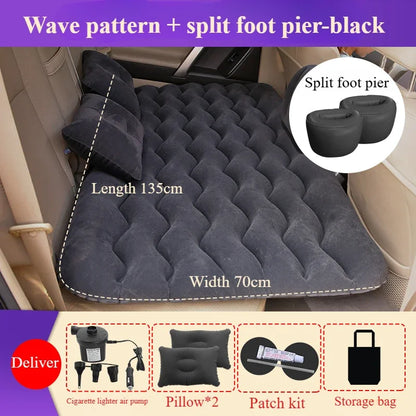 1 set car air inflatable travel mattress bed 135x70cm Auto back seat trunk mattress air bed camping mat car rollaway bed