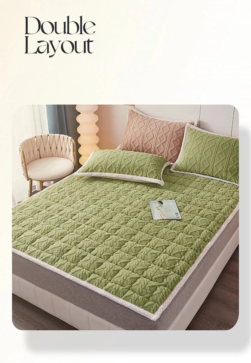 Winter soft mattress toppers student dormitory lamb velvet bed sheet single double bedspread thin tatami mat pad bed linens