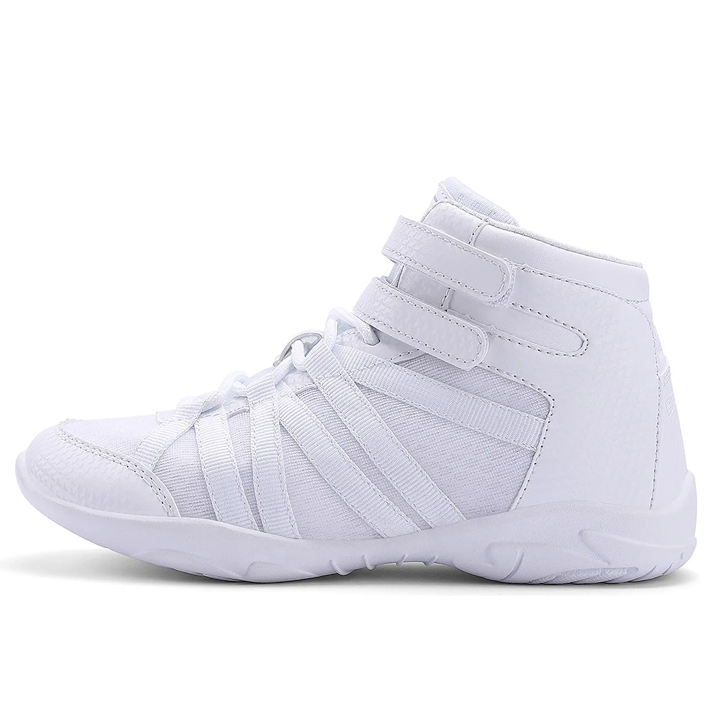 BAXINIER Girls White High Top Cheerleading Shoes Lightweight Youth Cheer Competition Sneakers kids Training Dance Tennis Shoes