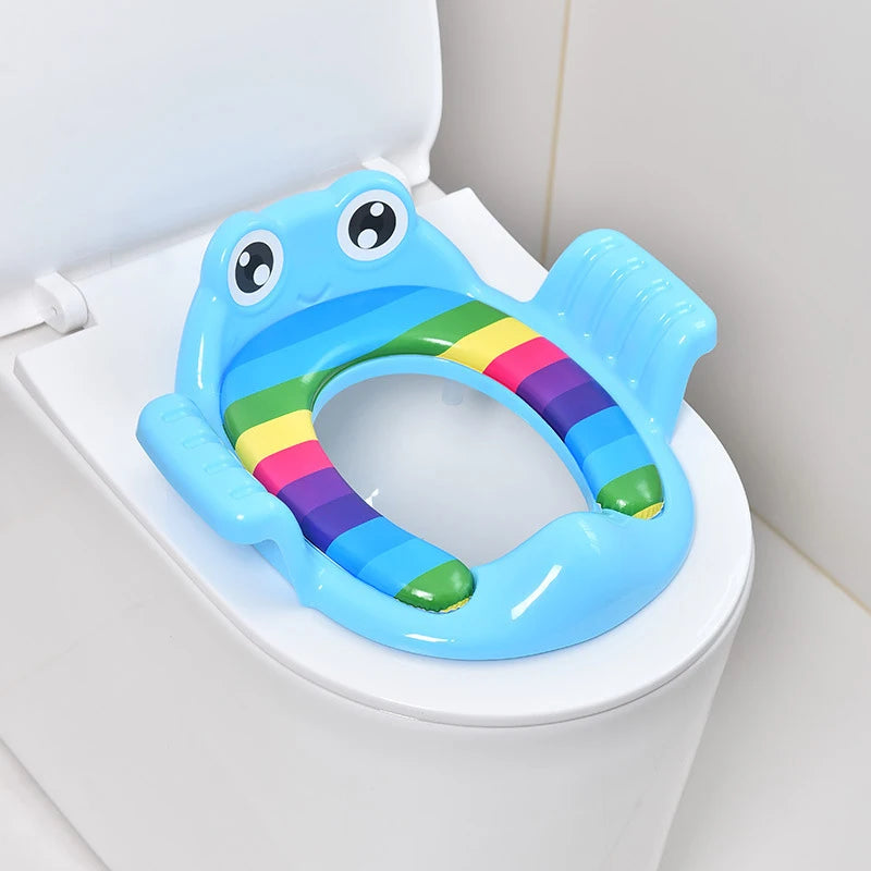 Children's Toilet Seat, Toddler Auxiliary Toilet Training, Cushioned Toilet, Hand-held Thickened And Comfortable Baby Toilet Sea