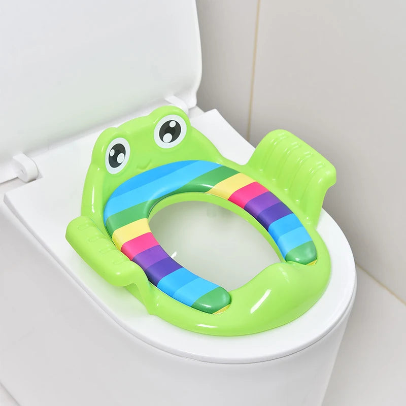 Children's Toilet Seat, Toddler Auxiliary Toilet Training, Cushioned Toilet, Hand-held Thickened And Comfortable Baby Toilet Sea