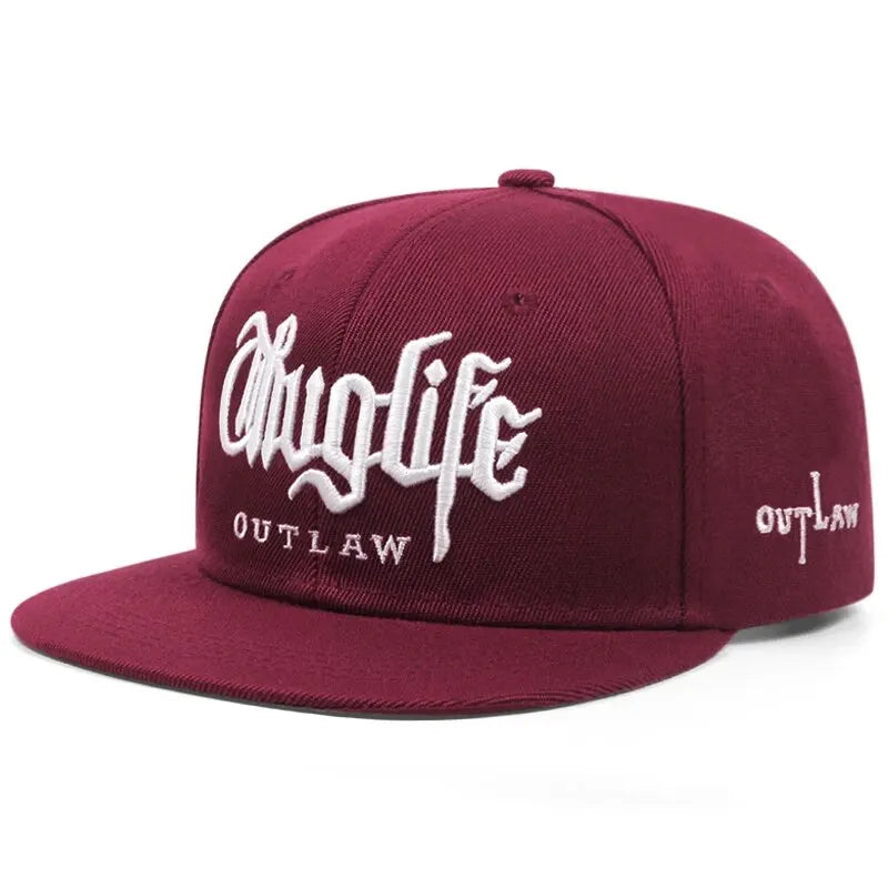 1 Pcs Fashion Fastball CAP Thuglife Embroidery Hiphop Baseball Cap Snapback Hat Adult Outdoor Casual Sun Casual Bone Adjustable