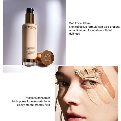 Lightweight Liquid Foundation Waterproof Lasting Coverage Invisible Pores Essential Advanced Best Selling Moisturize Skin