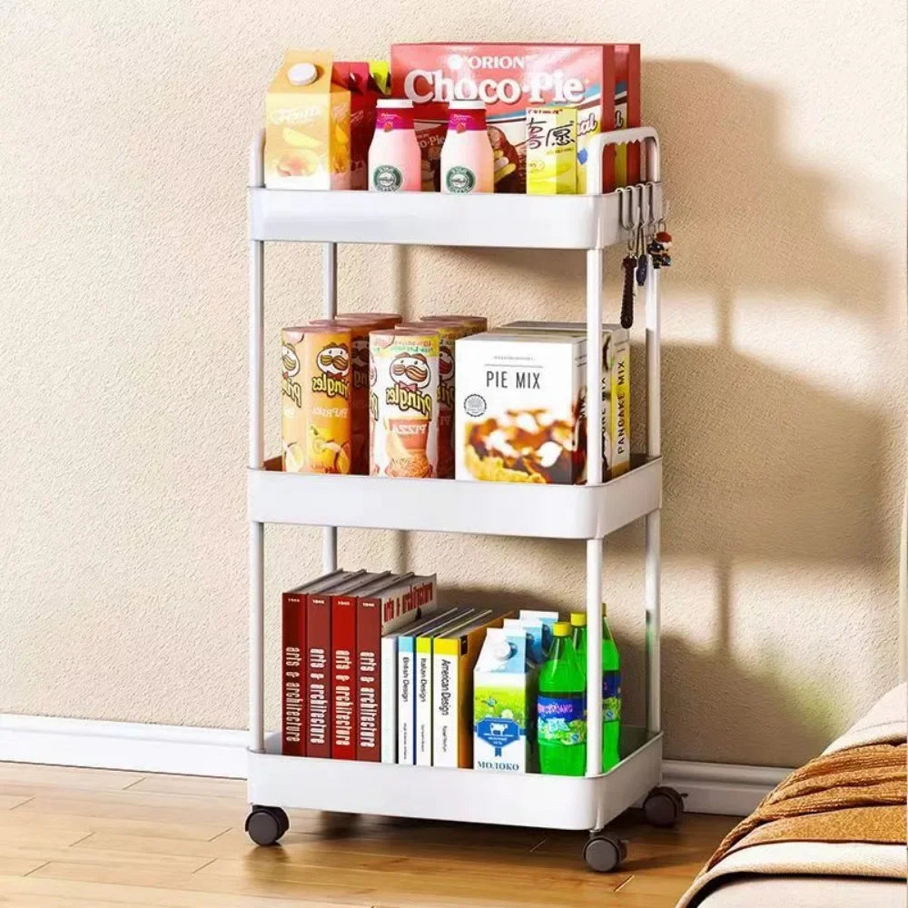 Mobile Storage Rack Trolley Kitchen Organizers And Storage Rack Household Bathroom Cart Multifunctional Multi Storey Bookshelf