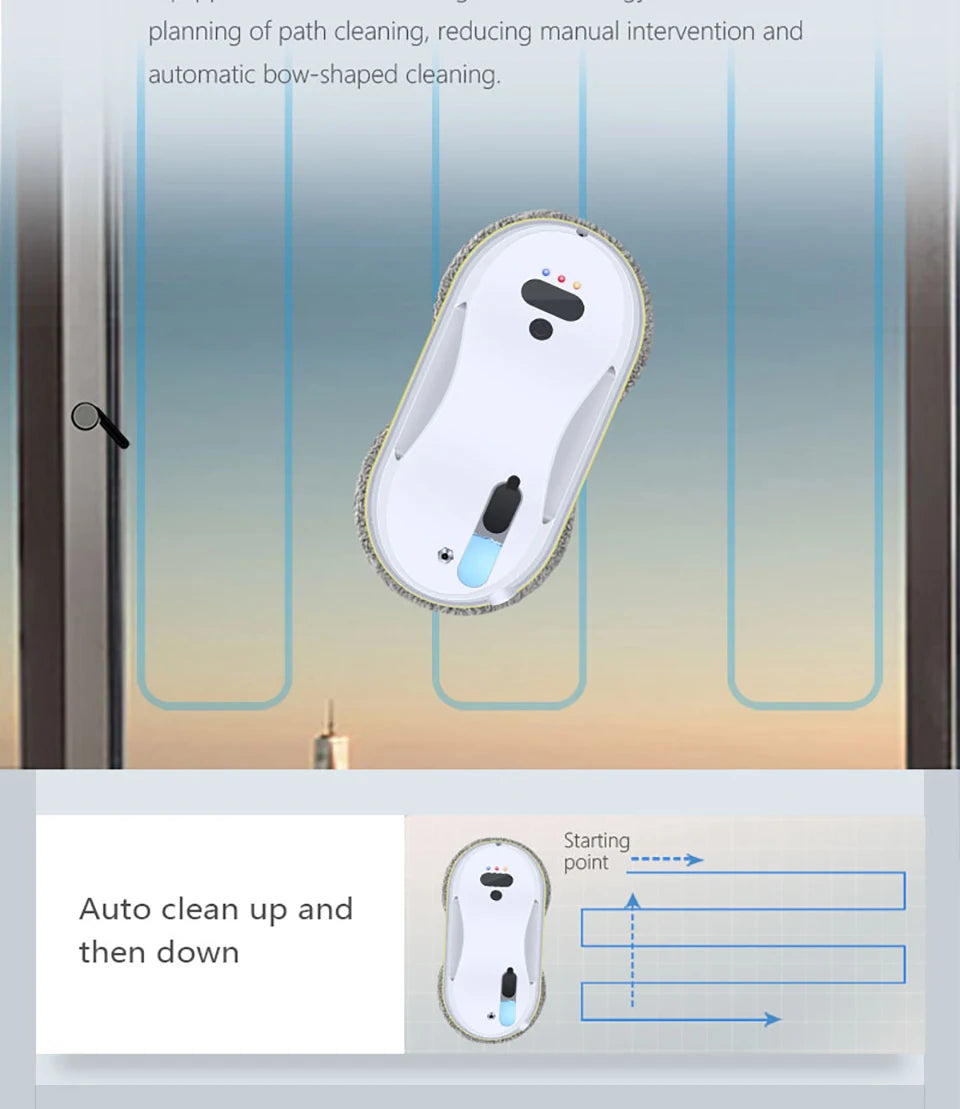 Household window automatic water spray cleaning robot vacuum cleaner remote control electric window wiper household glass wiper