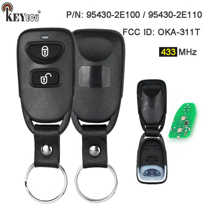 KEYECU 433MHz P/N: 95430-2E100, 95430-2E110, FCC ID: OKA-311T Remote Car Key Fob for Hyundai Tucson 2005 2006 2007 2008 2009