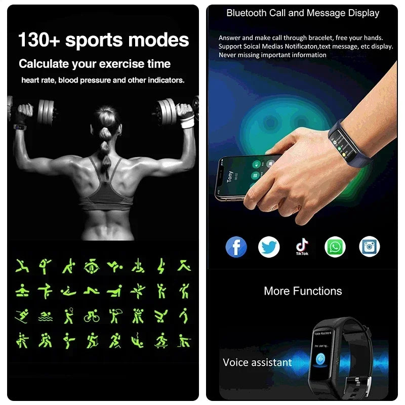 2024 New Medical Grade Smart Watch Blood Sugar Blood Lipid Uric Acid ECG+PPG Body Temperature Bluetooth Call Health Smartwatch