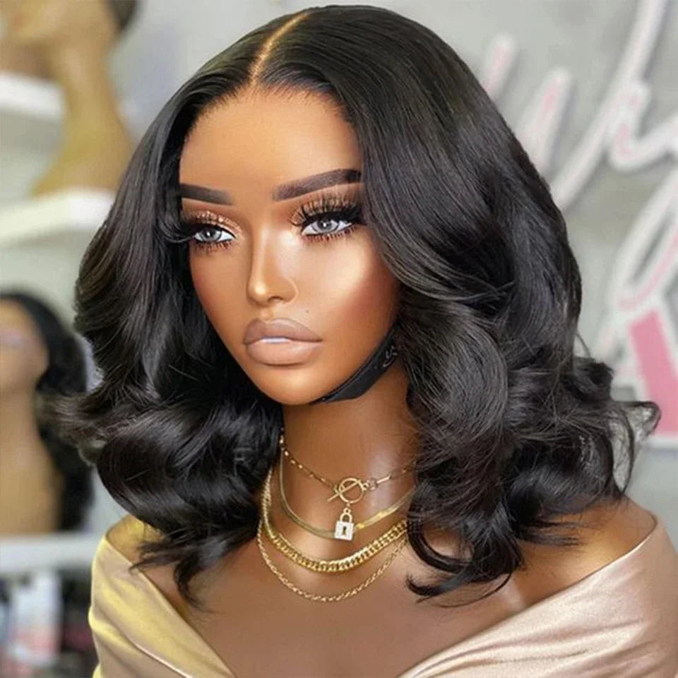 Body Wave Bob Wig 13x5x1 Peruvian Body Wave Lace Front Wigs Natural Color Preplucked Human Hair Lace Wigs For Black Women