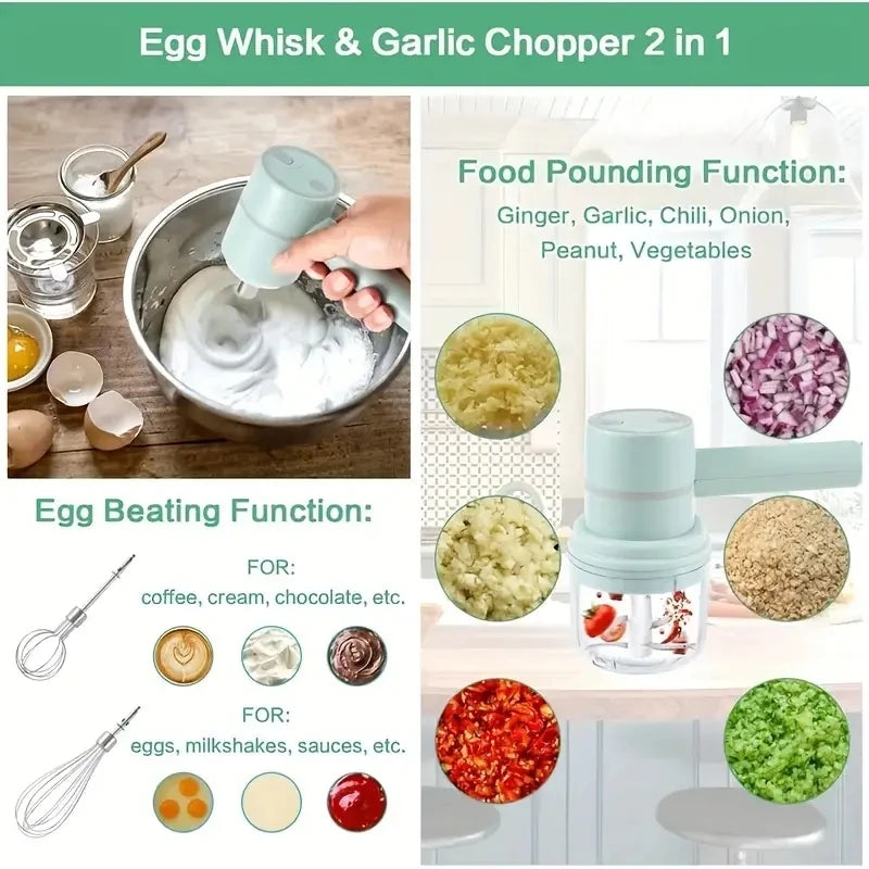 1pc Egg Beater Automatic Cake Baking, USB Rechargeable HandheldEgg Beater For Whizzing, Stirring, And Beating Cream, Electric Ga