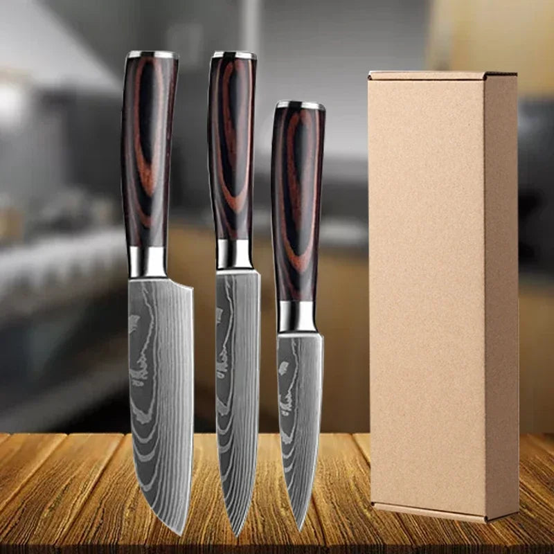 Japanese Kitchen Boning Knife Stainless Steel Chef's Knife Fish Fillet Slicing Cleaver Santoku Knife Damascus Kitchen Knife