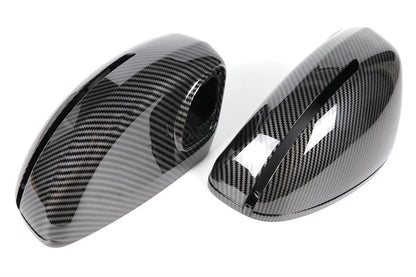 Mirror Cover For Audi TT TTS TTRS MK2 (8J) R8 (42) 2007-2014 Carbon Fiber Look/Gloss Black Exterior Rear View Cap Replacement