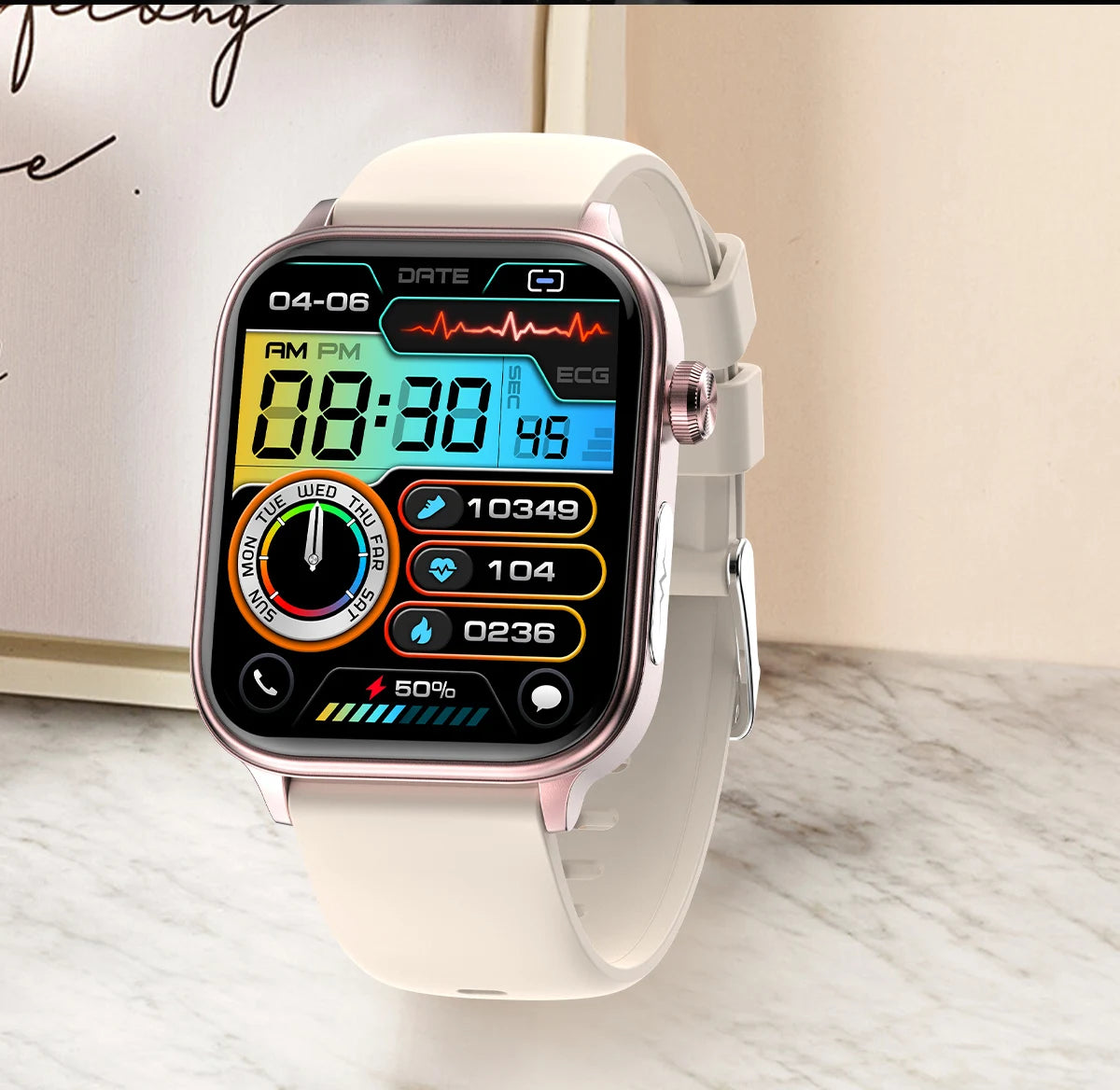 AI Medical Grade Health Smart Watch Women ECG+PPG+HRV Micro Examination Blood Sugar Fat Uric Acid Heart Rate BT Call Smartwatch