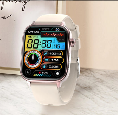 AI Medical Grade Health Smart Watch Women ECG+PPG+HRV Micro Examination Blood Sugar Fat Uric Acid Heart Rate BT Call Smartwatch