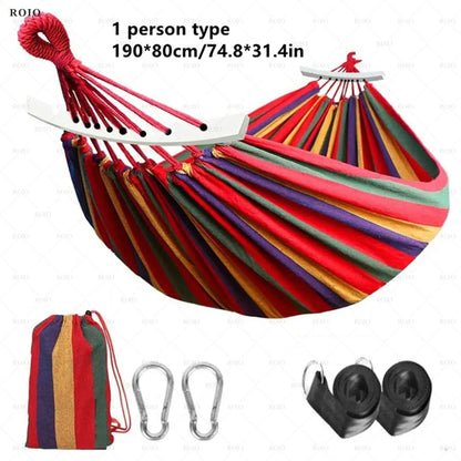 Camping Hammock Thickened Durable Fabric Canvas Single Hammocks Travel Swing Chair Hanging Bed Double Outdoor Hammock with Bag