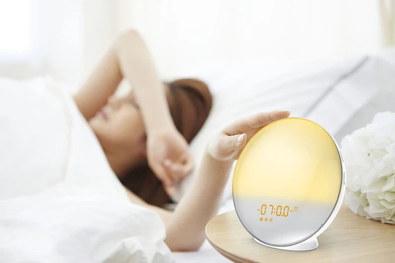 Sunrise Alarm Clock Wake Up Light Clock Sunrise/Sunset Simulation Digital Clock with Night Light FM Radio Desk Clocks