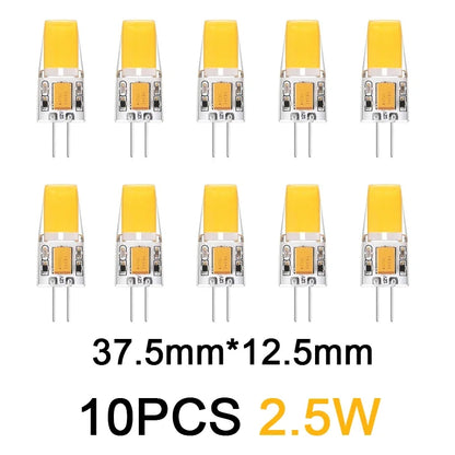 10PCS 12V AC/DC G4 COB Lamp LED AC/DC 12V Corn Light 1.2W 2W 2.5W Spotlight Chandelier Bulb Replace Halogen Lamps