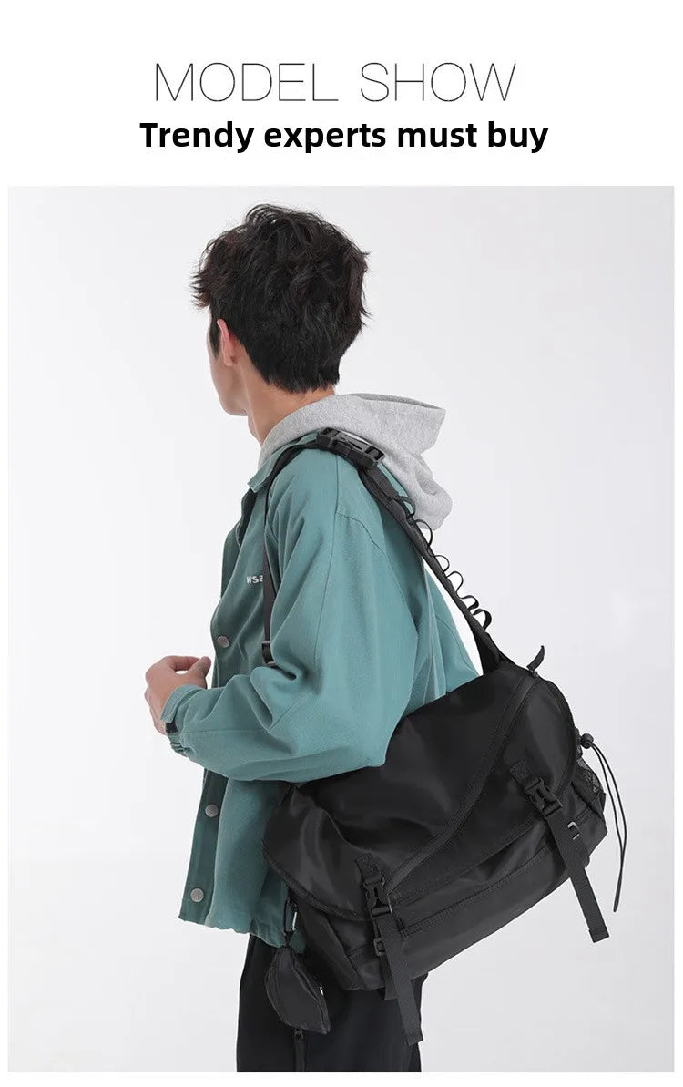 Causal Nylon Shoulder Man Bag Japanese Teenager School Laptop Sling Men's Bag Streetwear Travel Cross Bag Messenger Bags for Men