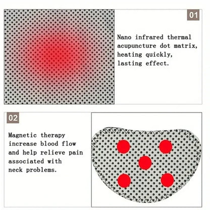 Self-Heating Magnetic Neck Support Brace - Medium Soft Portable Cervical Pillow with Spontaneous Heat Therapy for Tingling, Pain