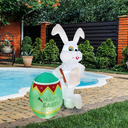 2024 Happy Easter Celebration Decoration LED Light Giant Easter Egg Bunny Rabbit Inflatable Toy for Outdoor Home Garden Ornament