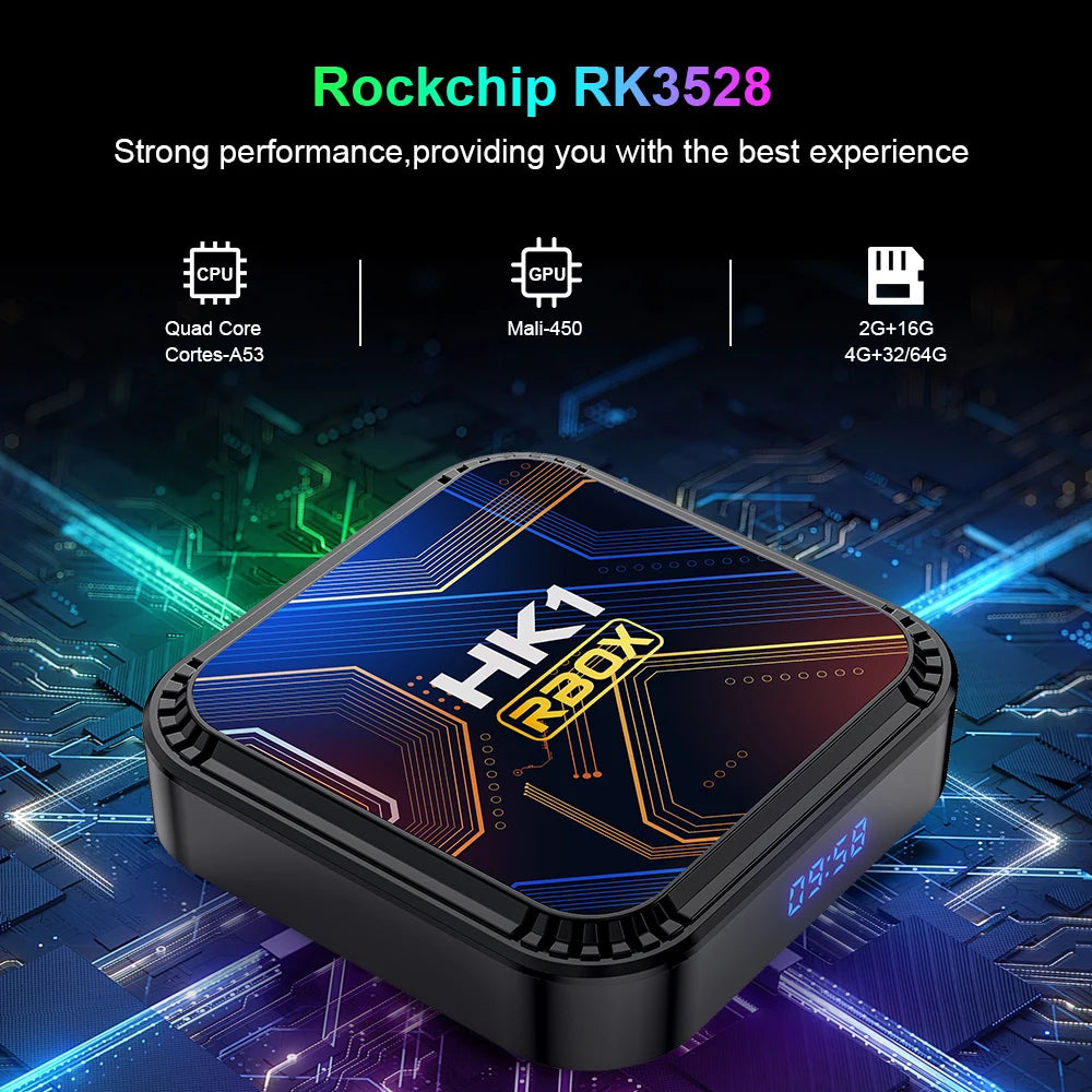 HK1 RBOX K8S Smart TV Box Rockchip RK3528 4G 32G 64G 8K 4K Android 13 Google Voice Media Player BT 5G Wifi6 Set Top Box Tvbox