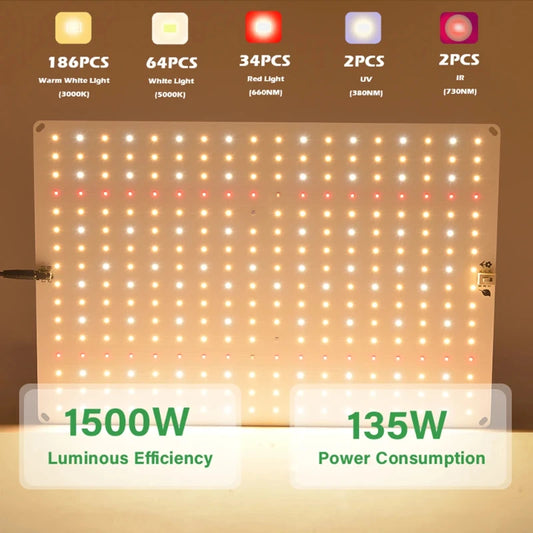 Full Spectrum LED Grow Light Quantum Board Growing Lamp EU Plug for Indoor Veg and Bloom Phytolamp Greenhouse Flower Succulent