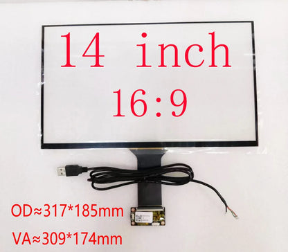 10.1/11.6/12.5/13.3/14/15.6/16 Inch USB Capacitive Touch Screen Sensor Digitizer Glass10Fingers Raspberry Pi Windows Hand Writer