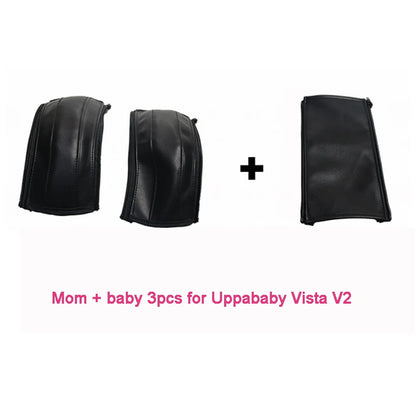 Baby Stroller Leather Armrest Cover For Uppababy Vista V1 & V2 Handle Bumper Sleeve Case Bar Protective Covers Pram Accessories