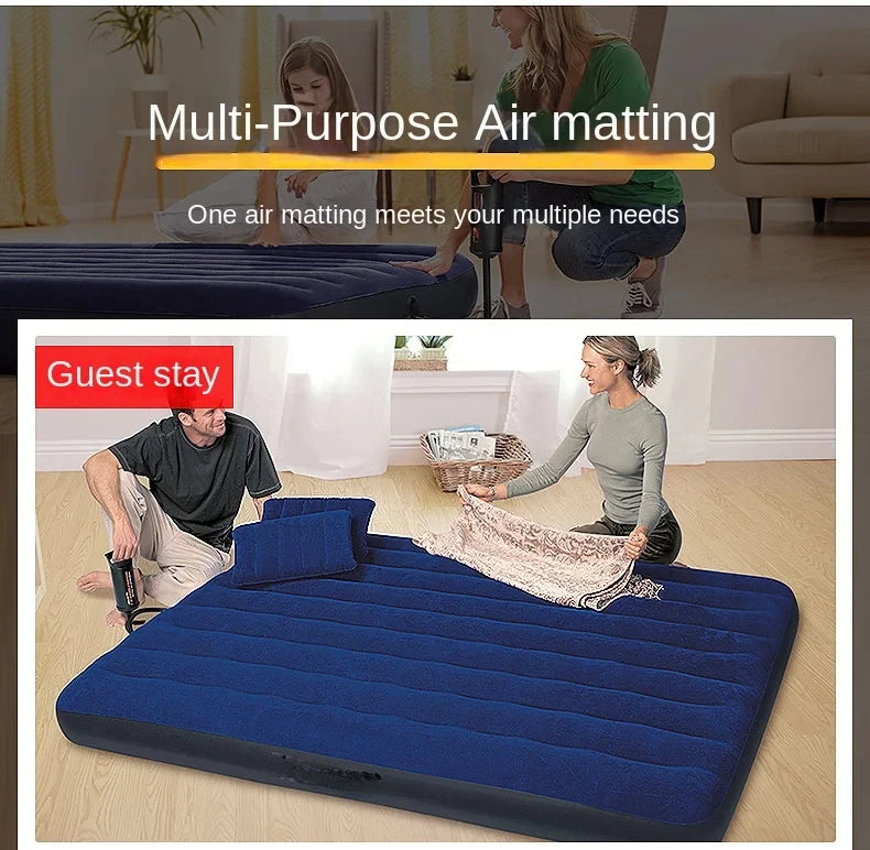 Multifunctional Inflatable Bed Home Outdoor Air Mattress Blue Single Double Pneumatic People Multifunction Mattresses Beds