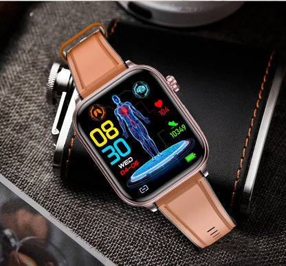 AI Medical Grade Health Smart Watch Women ECG+PPG+HRV Micro Examination Blood Sugar Fat Uric Acid Heart Rate BT Call Smartwatch