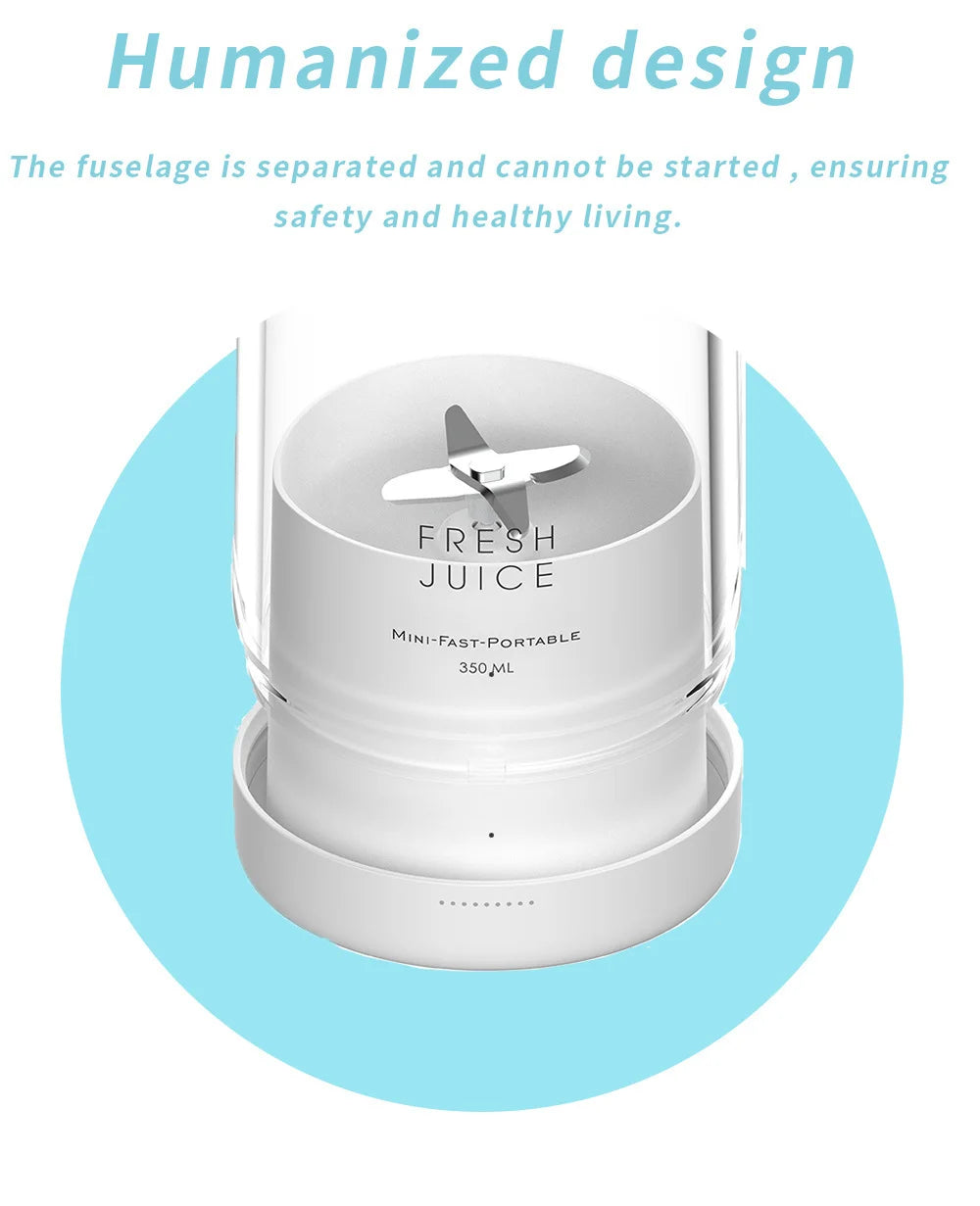 Portable Rechargeable juicer blender wireless mixer fresh juice 350ml With charger