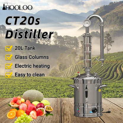 HOOLOO CT20s Home Distiller Crystal Column Alcohol Still Equipment Home Appliance Moonshine apparatus Brandy Whisky Rum Gin