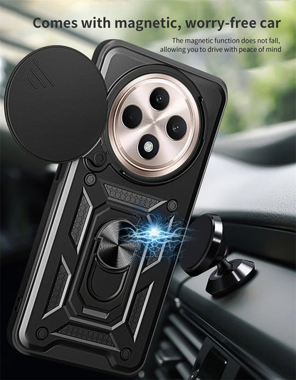 Reno12F 5G Case Matel Ring Armor Phone Case For Oppo Reno12 F 5G Magnetic Stand Holder Cover On Opo Orro Reno 12F 12 F F12 5G